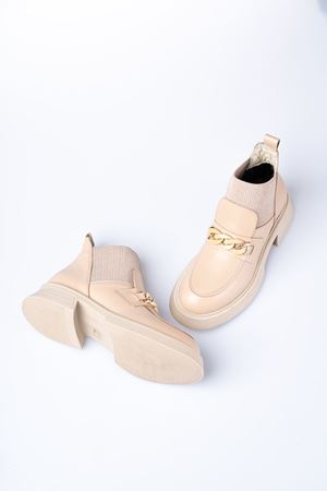 ALBİNİ HAKİKİ DERİ KADIN GÜNLÜK ZİNCİRLİ BOT 1042523K