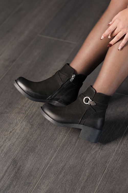 LİZSHOE HAKİKİ DERİ KADIN BOT ONIX 25224K