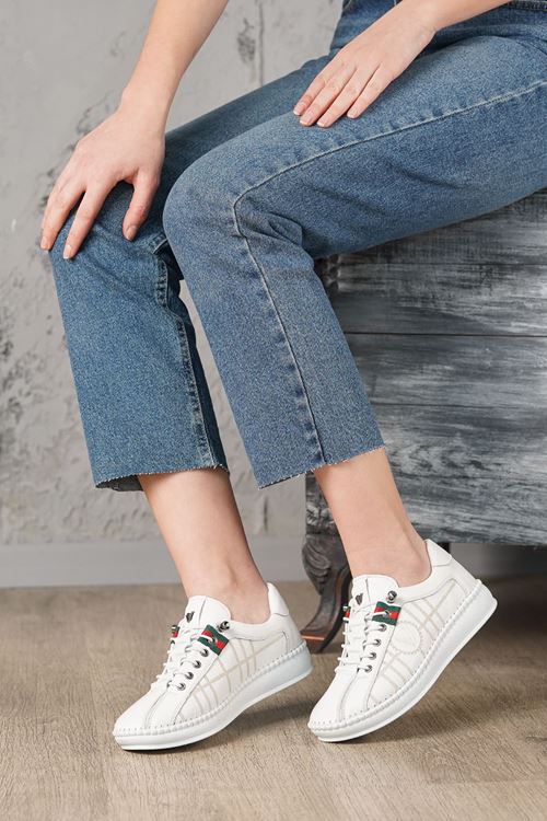 LİZSHOE HAKİKİ DERİ KADIN SPOR AYAKKABI 09625Y
