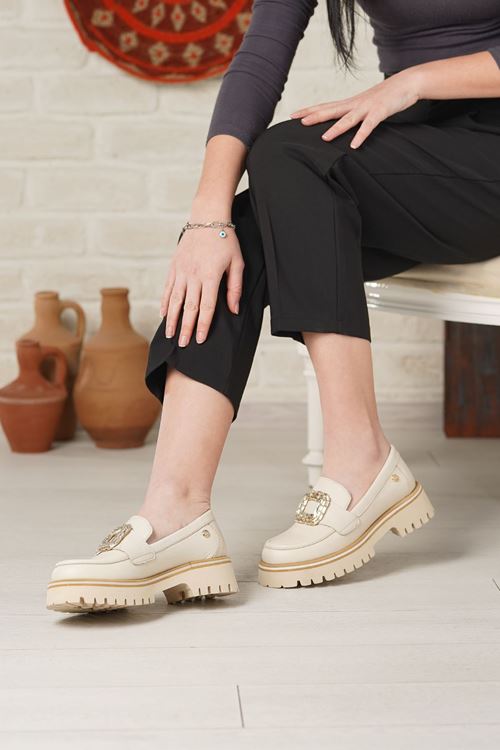 MAMMAMİA HAKİKİ DERİ KADIN GÜNLÜK AYAKKABI 385525Y