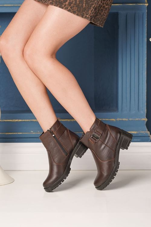 LİZSHOE HAKİKİ DERİ KADIN BOT OVA 0325K