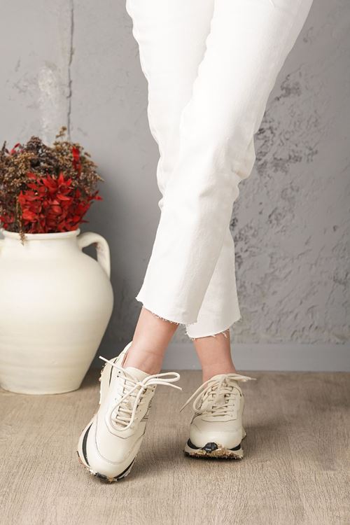 RACHEL HAKİKİ DERİ KADIN SPOR AYAKKABI 12524K