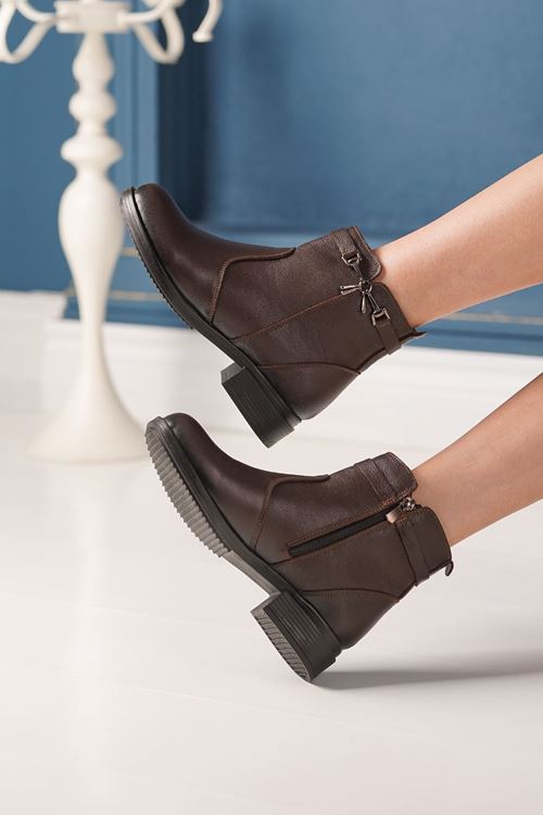 LİZSHOE HAKİKİ DERİ KADIN BOT OVA 3325K