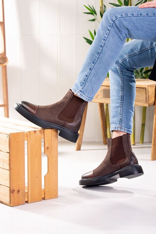 LİZSHOE HAKİKİ NUBUK DERİ ERKEK GÜNLÜK BOT PİK 08023K