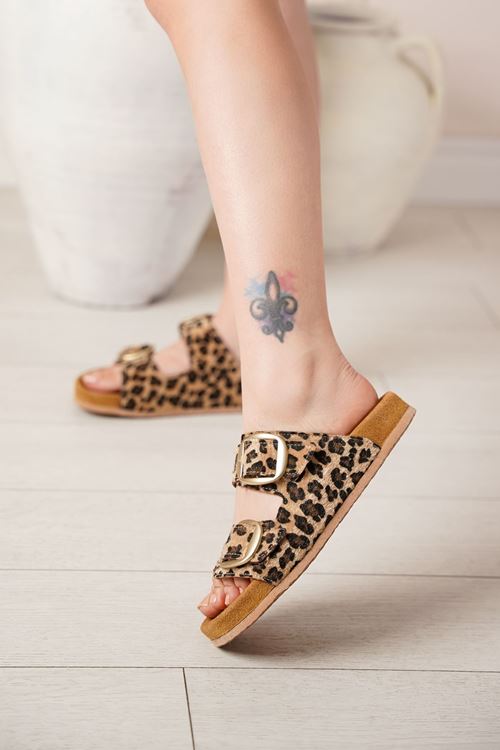 LİZSHOE HAKİKİ DERİ TOKALI  KADIN TERLİK ZYN 754325Y