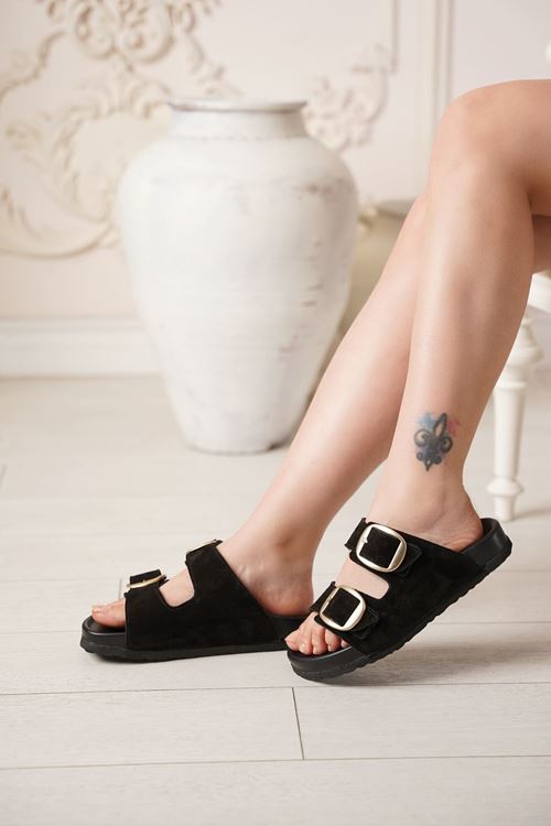 LİZSHOE HAKİKİ DERİ TOKALI  KADIN TERLİK ZYN 754325Y