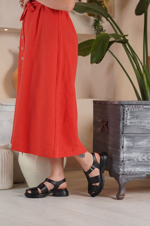 LİZSHOE HAKİKİ DERİ KADIN SANDALET ELNR 49425Y
