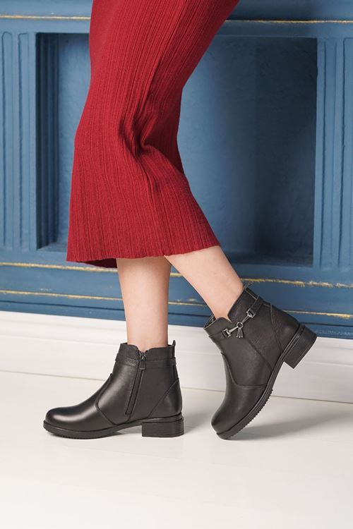 LİZSHOE HAKİKİ DERİ KADIN BOT OVA 3325K