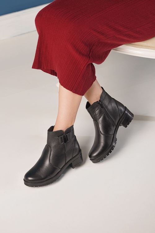 LİZSHOE HAKİKİ DERİ KADIN BOT OVA 0325K