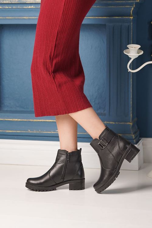 LİZSHOE HAKİKİ DERİ KADIN BOT OVA 0325K