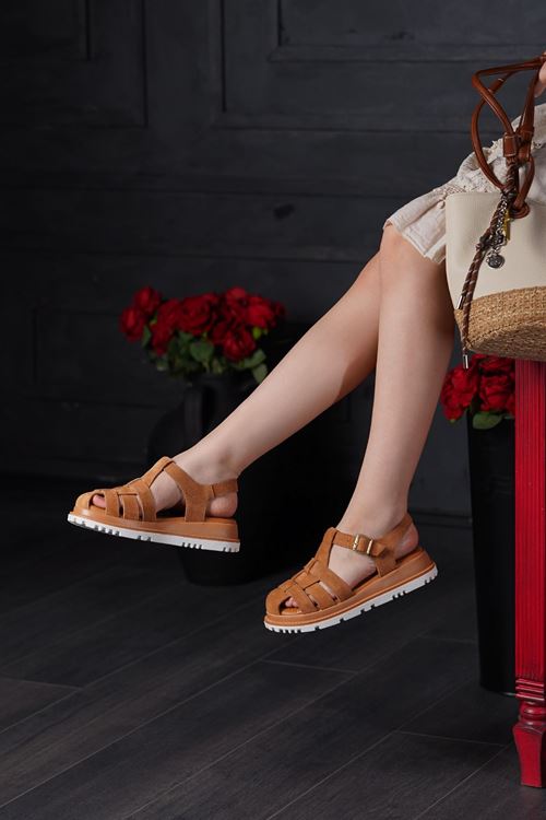 LİZSHOE HAKİKİ DERİ KADIN SANDALET SPİL 2025Y