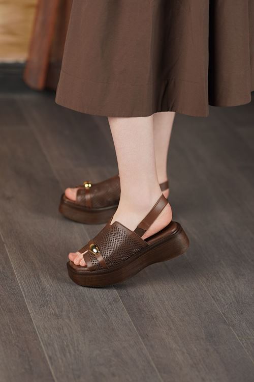 MAMMAMİA HAKİKİ DERİ KADIN SANDALET 292026Y