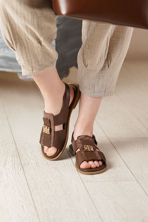 MAMMAMİA HAKİKİ DERİ KADIN SANDALET 278026Y