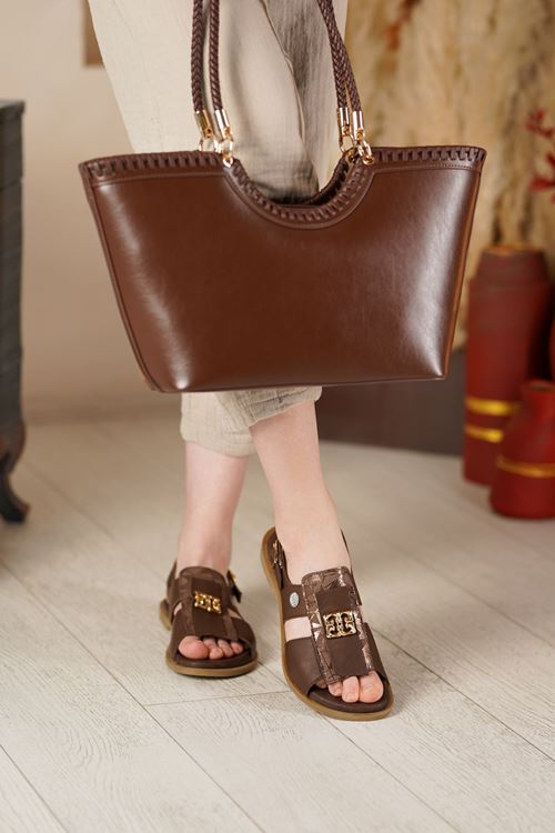 MAMMAMİA HAKİKİ DERİ KADIN SANDALET 278026Y