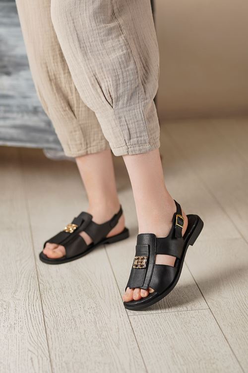 MAMMAMİA HAKİKİ DERİ KADIN SANDALET 278026Y