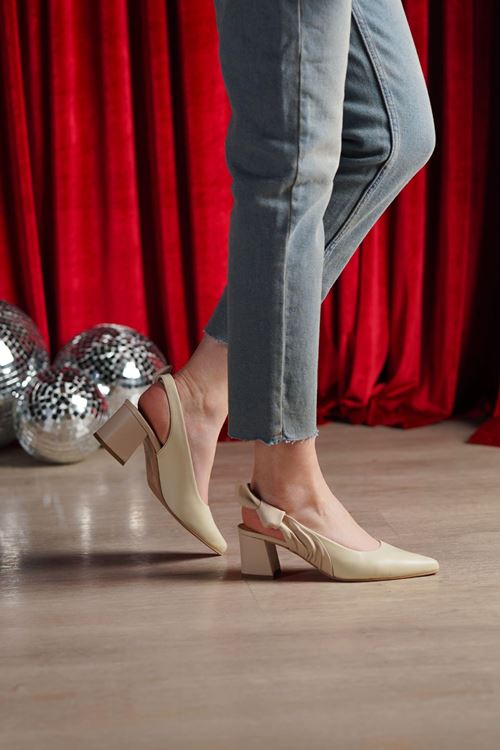 LİZSHOE HAKİKİ DERİ KADIN TOPUKLU AYAKKABI NSH 38226Y