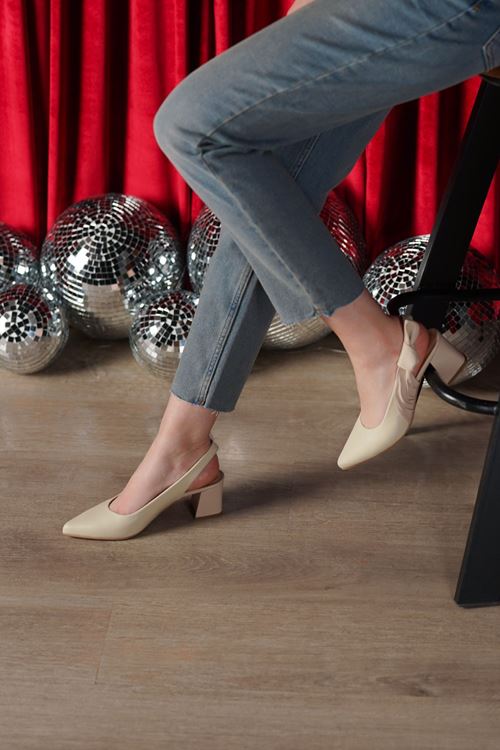 LİZSHOE HAKİKİ DERİ KADIN TOPUKLU AYAKKABI NSH 38226Y