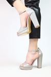 LİZSHOE KADIN ABİYE AYAKKABI PM 1024Y - PLATİN
