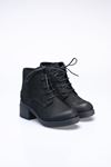 LİZSHOE HAKİKİ NUBUK DERİ KADIN BOT MRN 340021K - SİYAH NUBUK