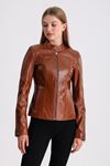 LİZ LEATHER KADIN DERİ MONT 202 - KAHVE