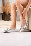 LİZSHOE HAKİKİ SÜET DERİ KADIN BABET ZYN 778323Y - GÜMÜŞ