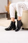 LİZSHOE HAKİKİ DERİ KADIN GÜNLÜK BOT KRL 24524K - SİYAH