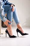 LİZSHOE KADIN STİLETTO NEW 192024K - SİYAH RUGAN