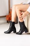 LİZSHOE HAKİKİ DERİ KADIN GÜNLÜK BOT OBN 206024K - SİYAH
