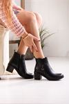 LİZSHOE HAKİKİ DERİ KADIN GÜNLÜK BOT OBN 101024K - SİYAH