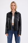 LİZ LEATHER KADIN DERİ MONT B010 - SİYAH