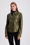 LİZ LEATHER KADIN DERİ MONT B010 - YEŞİL