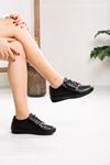 LİZSHOE HAKİKİ DERİ KADIN GÜNLÜK AYAKKABI VYGR 856824K - SİYAH