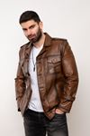 LİZ LEATHER ERKEK DERİ MONT E04 - KAHVE