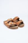 LİZSHOE HAKİKİ DERİ TOKALI  KADIN TERLİK ZYN 754325Y - TABA SÜET