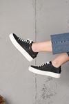 LİZSHOE HAKİKİ DERİ KADIN SPOR AYAKKABI SNL 35224K - SİYAH-BEYAZ