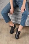 LİZSHOE HAKİKİ DERİ KADIN SPOR AYAKKABI 09625Y - SİYAH