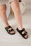 LİZSHOE HAKİKİ DERİ TOKALI  KADIN TERLİK ZYN 754325Y - SÜET SİYAH