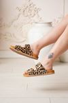 LİZSHOE HAKİKİ DERİ TOKALI  KADIN TERLİK ZYN 754325Y - LEOPAR