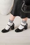 LİZSHOE HAKİKİ DERİ KADIN TOPUKLU AYAKKABI 2321324K - SİYAH RUGAN