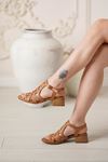 LİZSHOE HAKİKİ DERİ KADIN SANDALET MNZ 2521125Y - TABA