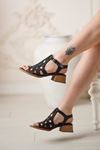 LİZSHOE HAKİKİ DERİ KADIN SANDALET MNZ 2521125Y - SİYAH