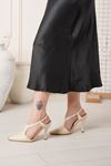 LİZSHOE HAKİKİ DERİ KADIN TOPUKLU AYAKKABI 2597125Y - BEJ