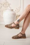 RACHEL HAKİKİ DERİ KADIN SANDALET 4020825Y - BEJ SÜET