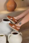 LİZSHOE HAKİKİ DERİ KADIN SANDALET ELNR 57525Y - TABA