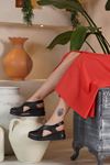 LİZSHOE HAKİKİ DERİ KADIN SANDALET ELNR 57525Y - SİYAH