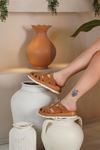 LİZSHOE HAKİKİ DERİ KADIN TERLİK SPİL 1325Y - TABA