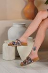 LİZSHOE HAKİKİ DERİ KADIN TAŞLI TERLİK ZYN 802825Y - TABA SÜET