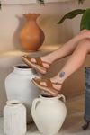 LİZSHOE HAKİKİ DERİ KADIN SANDALET ZYN 805925Y - TABA SÜET