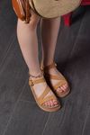 MAMMAMİA HAKİKİ DERİ KADIN SANDALET 524025Y - CAMEL NUBUK