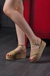 LİZSHOE KADIN SANDALET ZYN 175025Y - HASIR BEJ